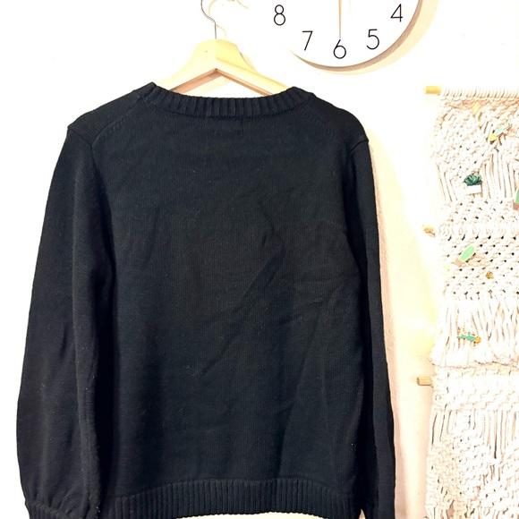 Karl Lagerfeld Black Sweater with White Cat and Beret - Picture 7 of 9